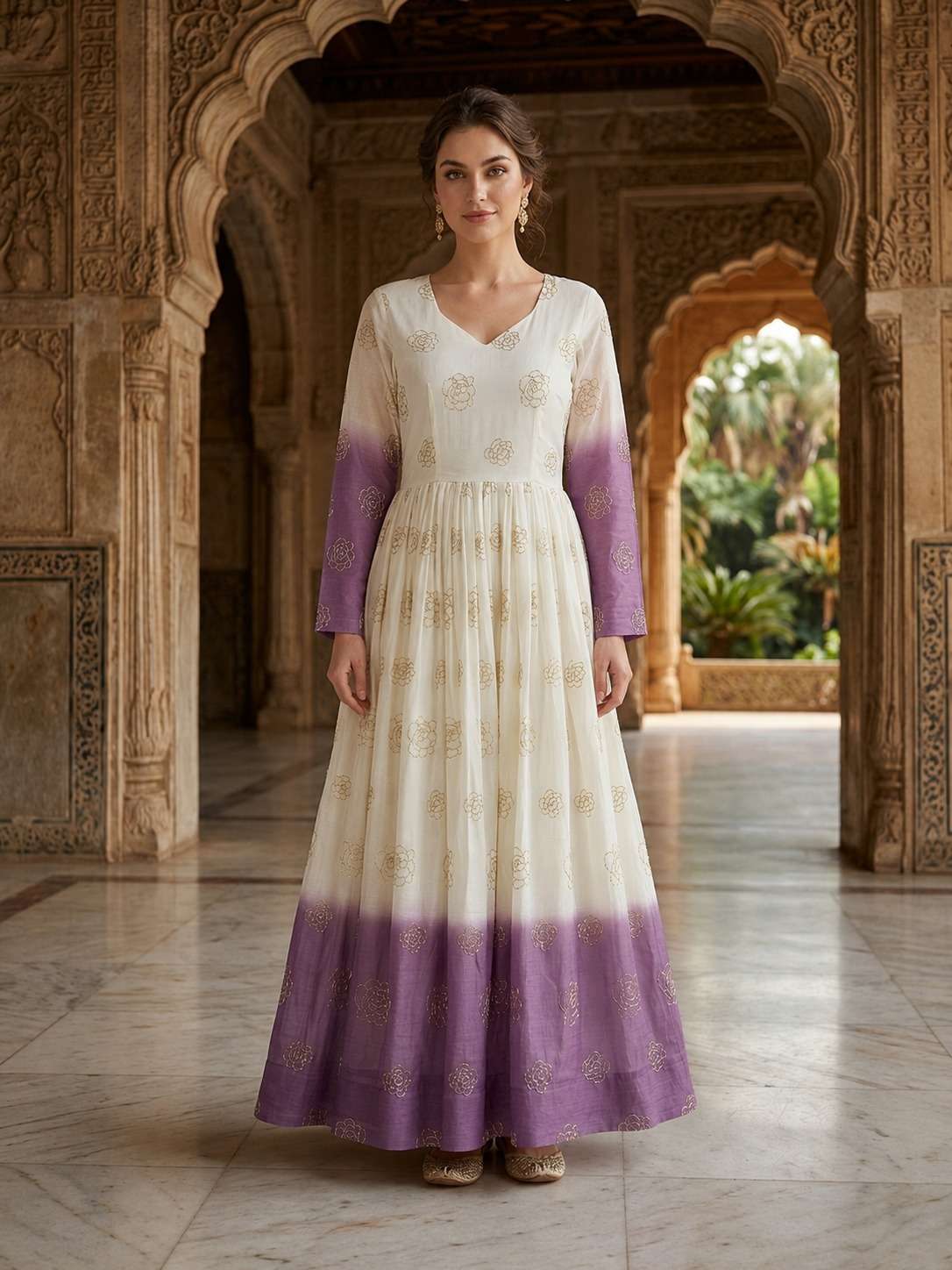 KA 1264 SHADED FABRIC SEQUENCE DESIGNER WORK READY MADE GOWN 