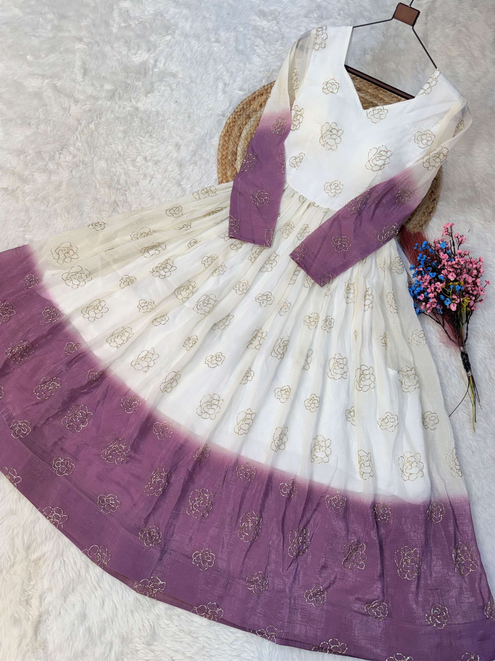 KA 1264 SHADED FABRIC SEQUENCE DESIGNER WORK READY MADE GOWN 