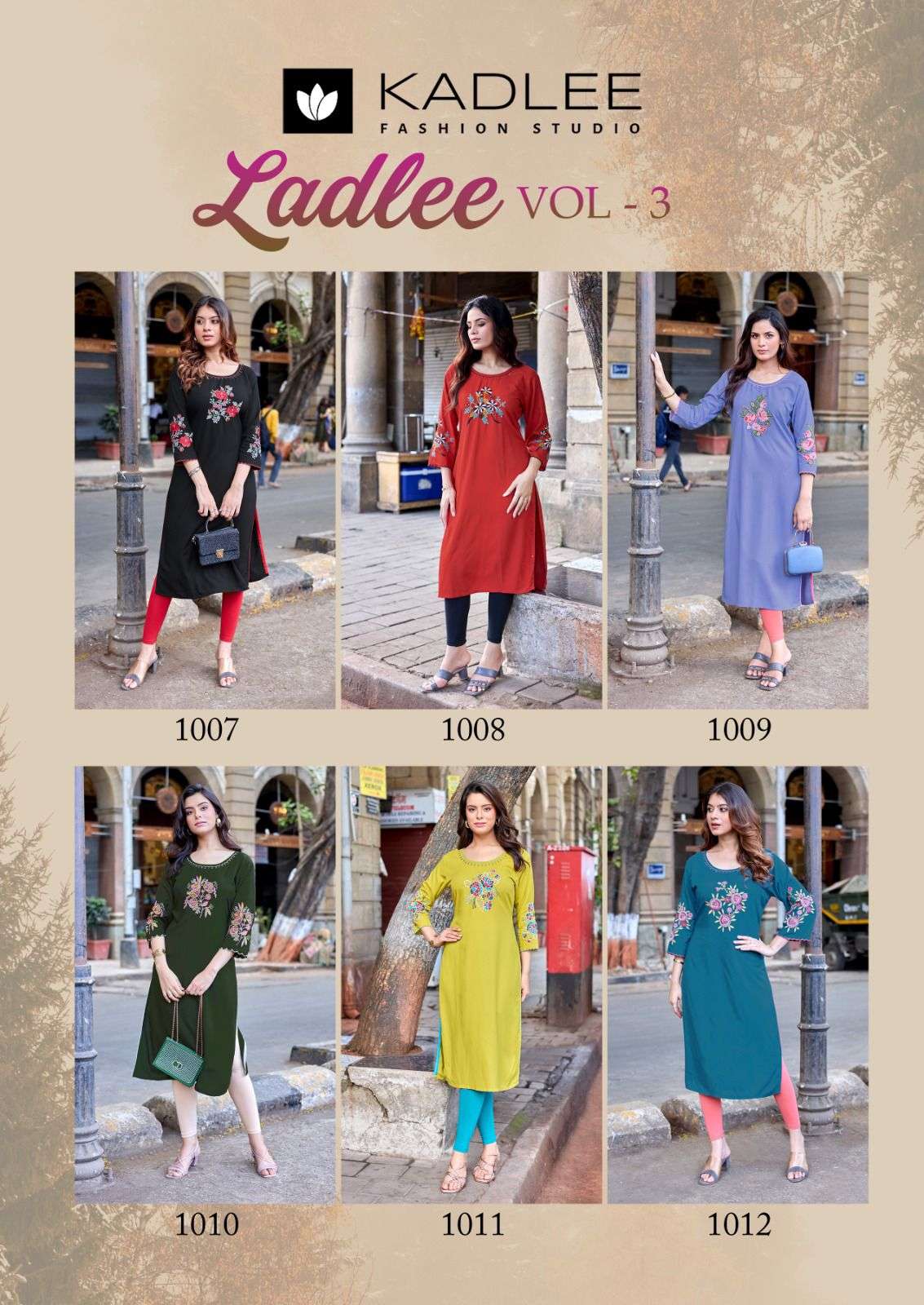 KADLEE FASHION LADLEE VOL 3 RAYON FANCY WORKS LADIES KURTI