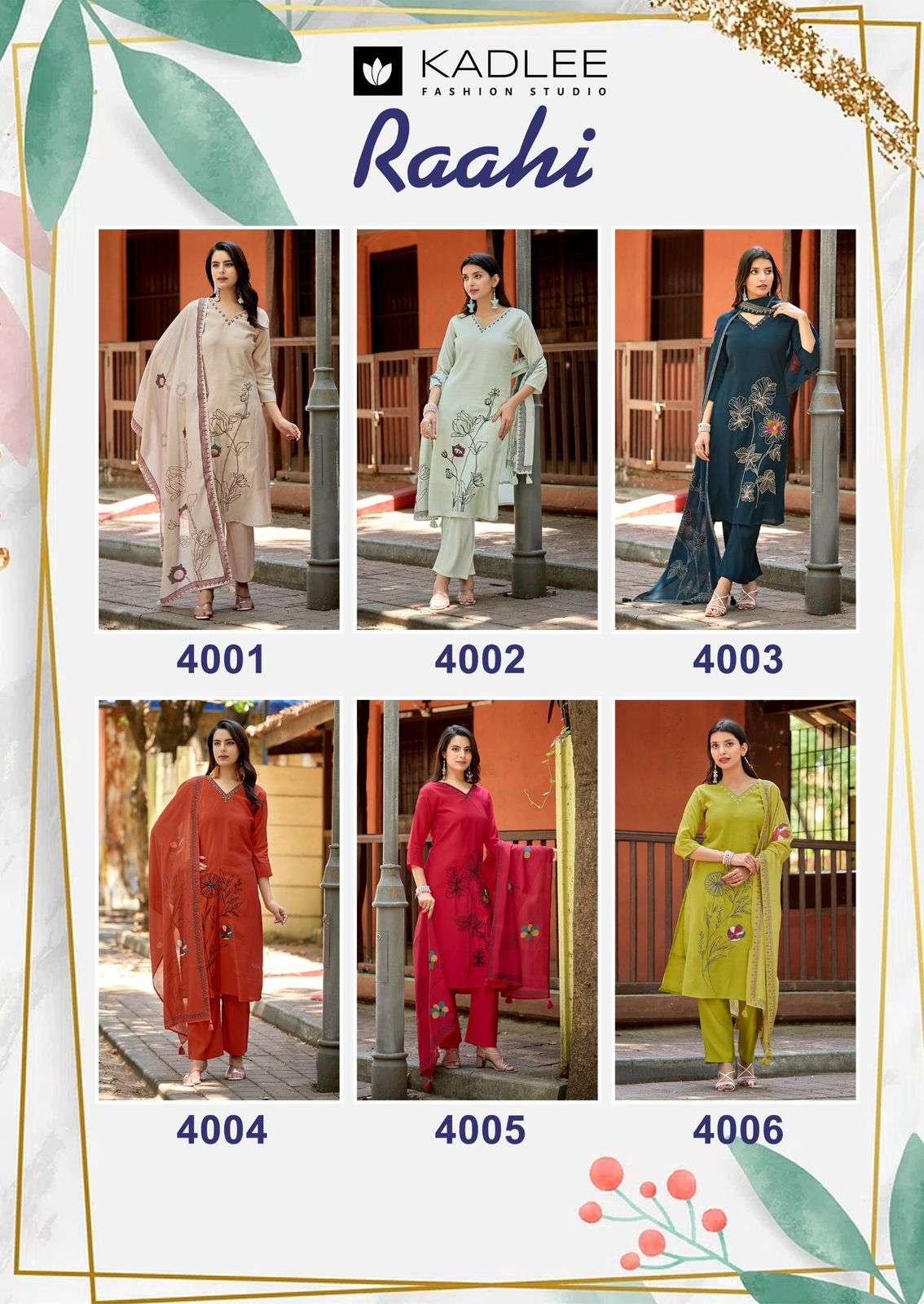 KADLEE FASHION RAAHI ROMAN SILK FANCY WORKS LADIES 3PCS SET COLLECTION 