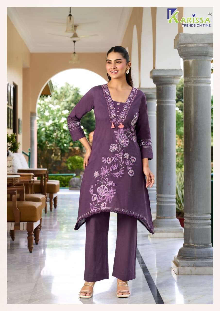 KARISSA AMRITA COTTON FANCY WORK LADIES KURTI WITH BOTTOM PAIR 