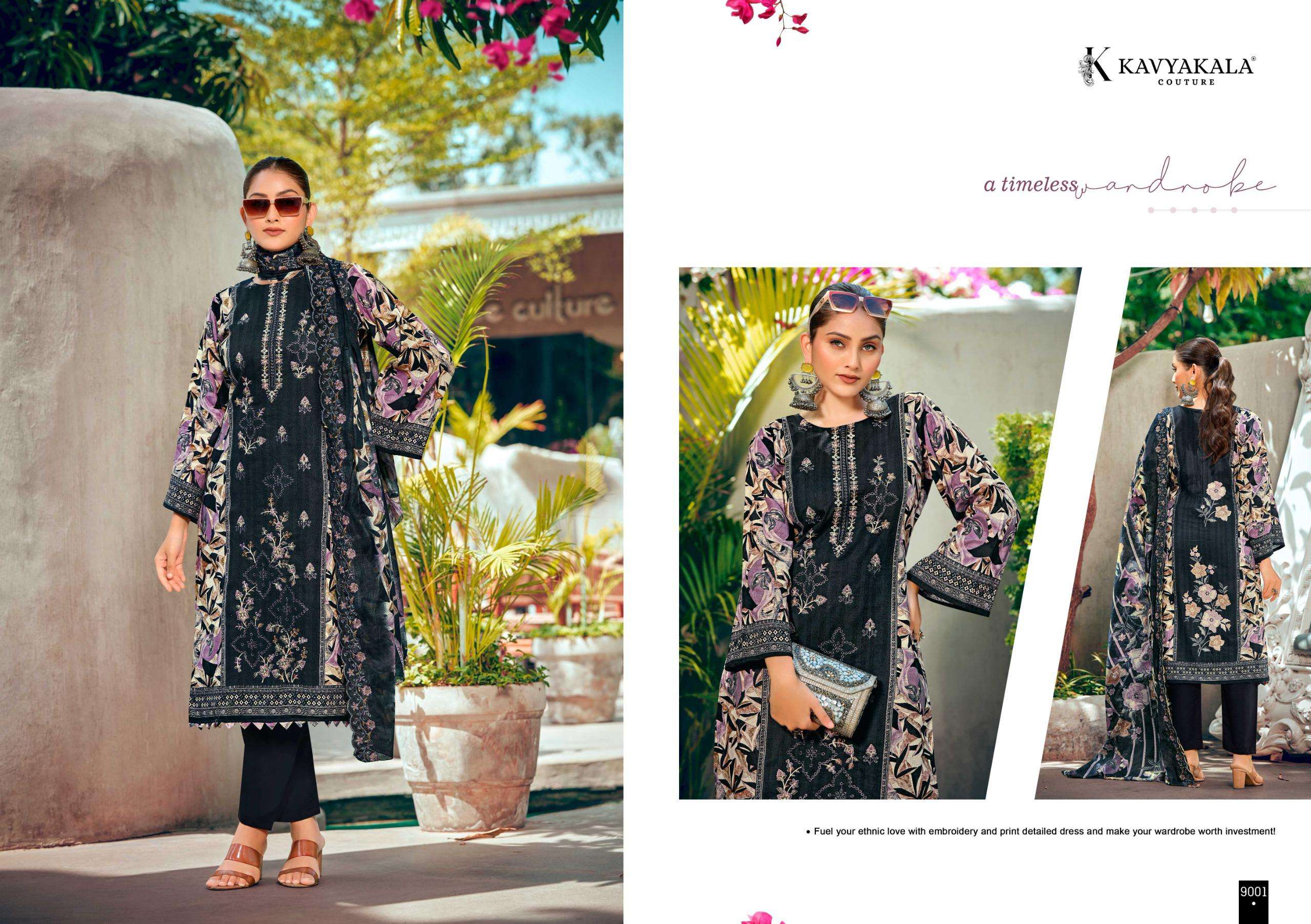 KAVYA‎‎‎ KALA COUTURE BIN SAEED VOL 9 COTTON DIGITAL PRINT WITH FANCY WORK SUIT