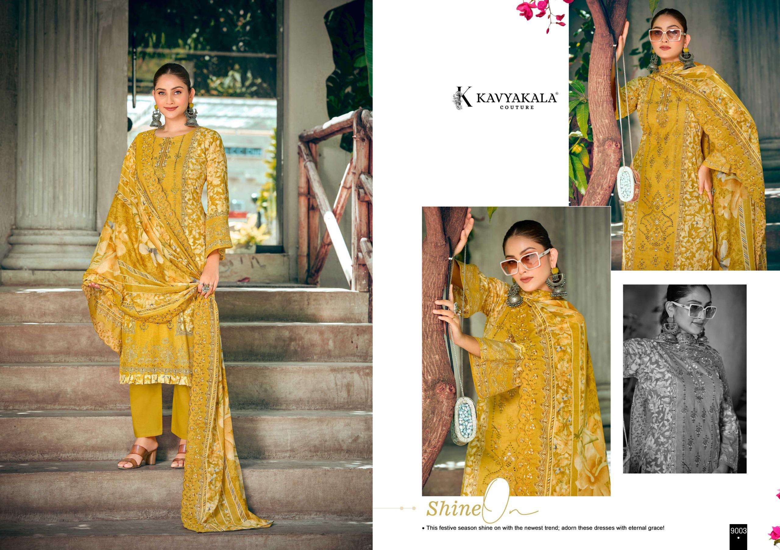 KAVYA‎‎‎ KALA COUTURE BIN SAEED VOL 9 COTTON DIGITAL PRINT WITH FANCY WORK SUIT