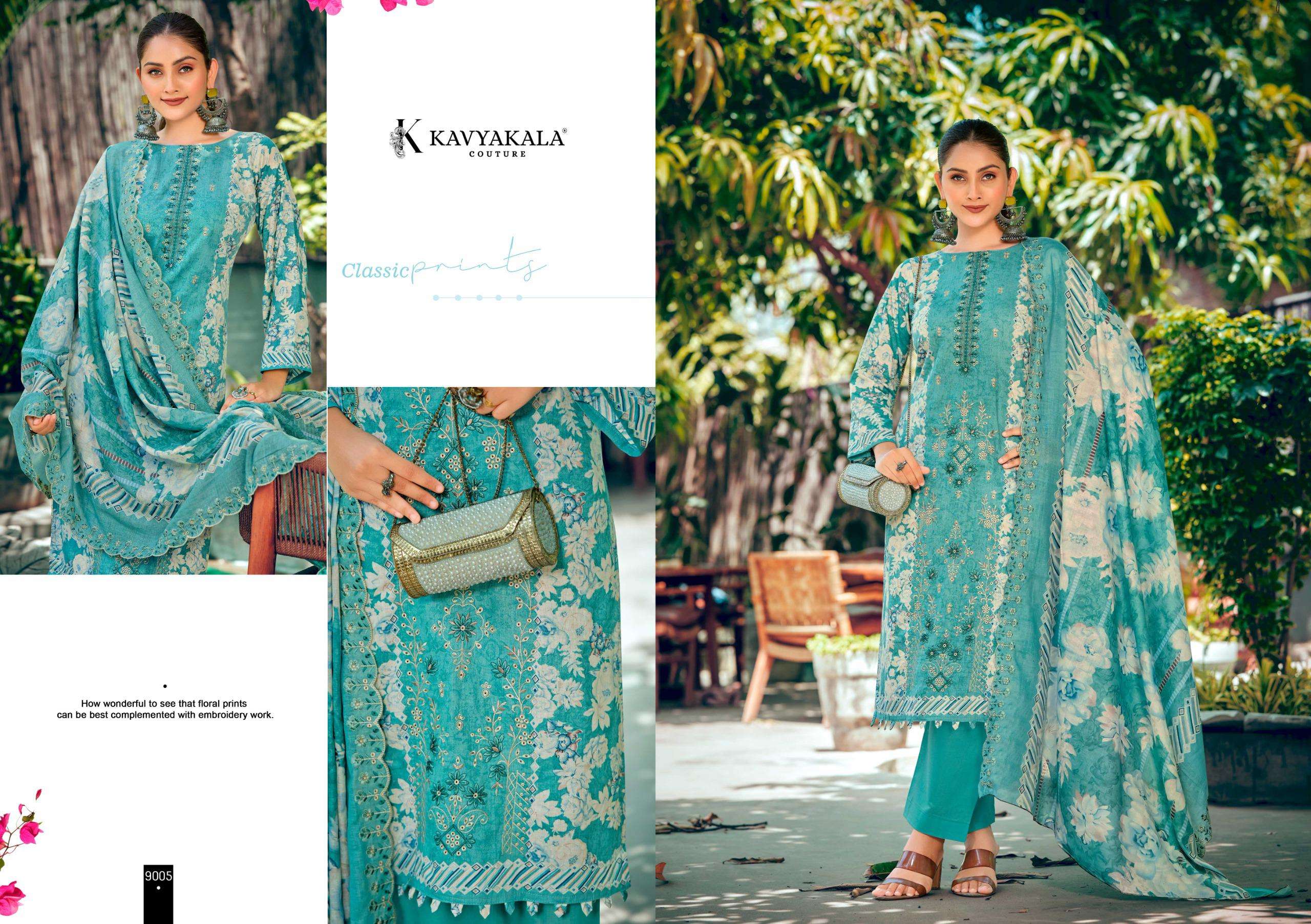 KAVYA‎‎‎ KALA COUTURE BIN SAEED VOL 9 COTTON DIGITAL PRINT WITH FANCY WORK SUIT