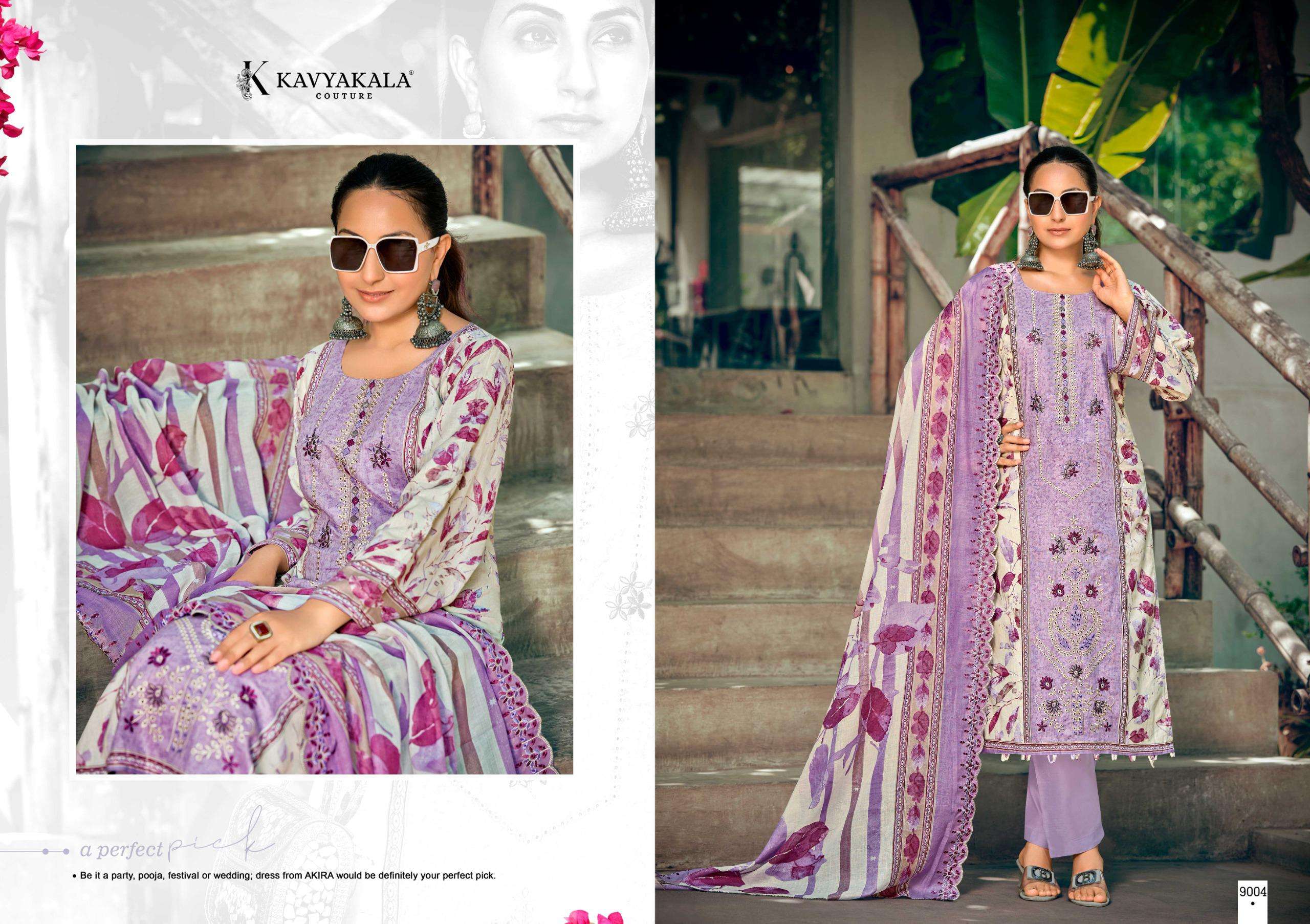 KAVYA‎‎‎ KALA COUTURE BIN SAEED VOL 9 COTTON DIGITAL PRINT WITH FANCY WORK SUIT