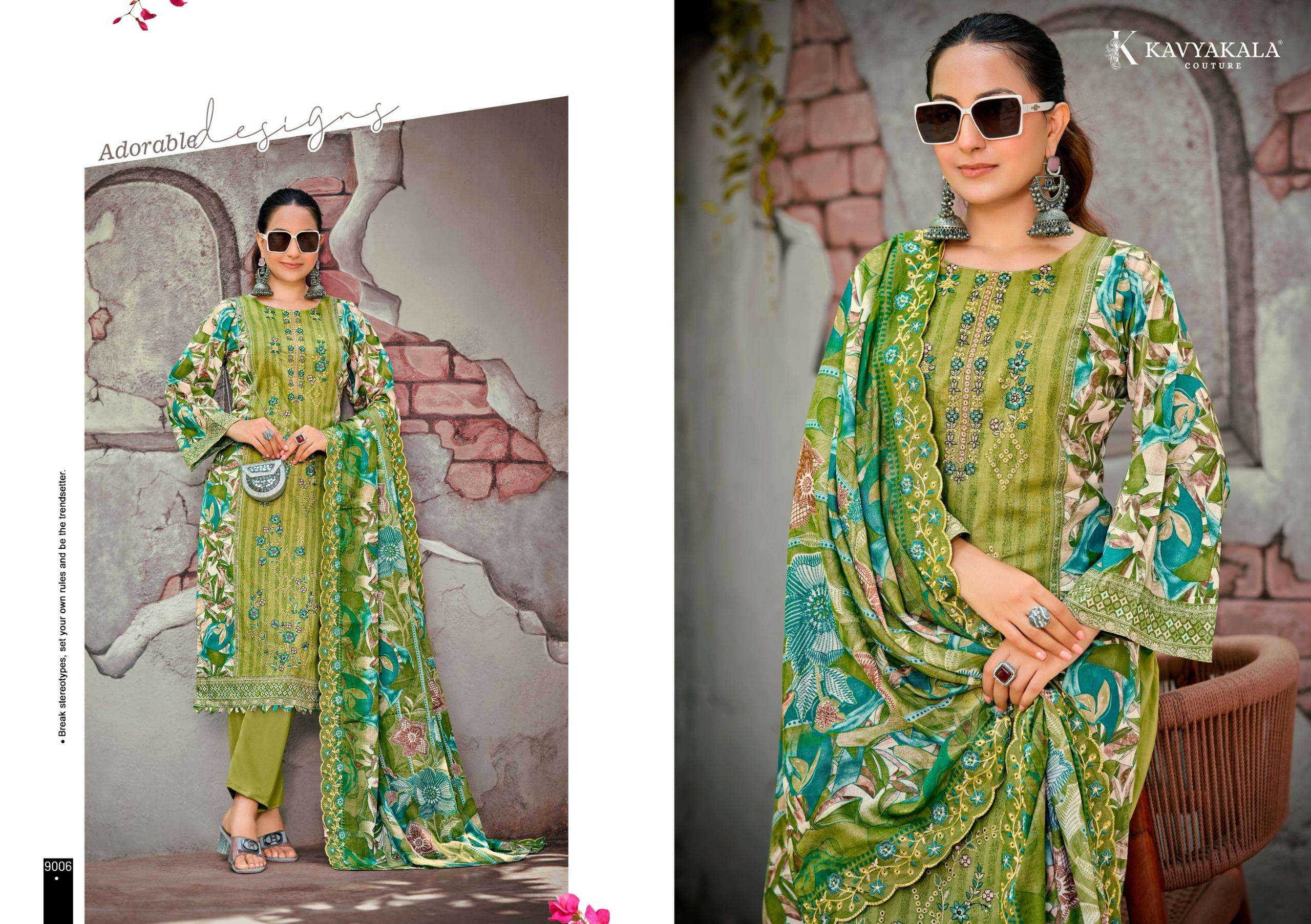 KAVYA‎‎‎ KALA COUTURE BIN SAEED VOL 9 COTTON DIGITAL PRINT WITH FANCY WORK SUIT