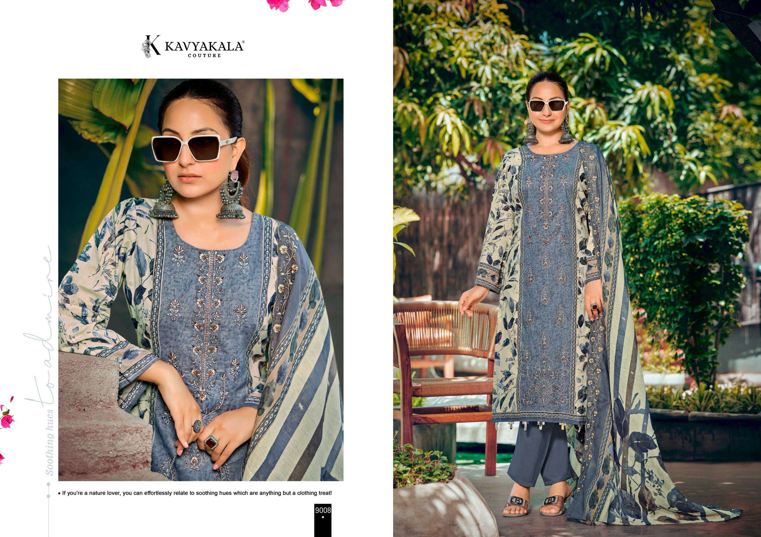KAVYA‎‎‎ KALA COUTURE BIN SAEED VOL 9 COTTON DIGITAL PRINT WITH FANCY WORK SUIT