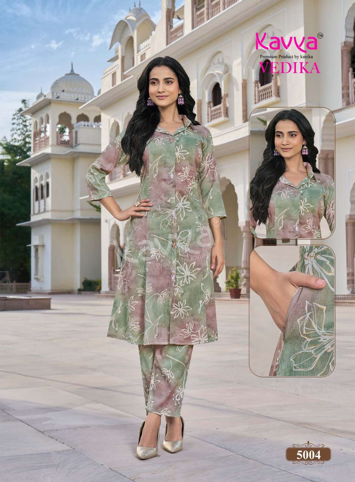 KAVYA VEDIKA VOL 5 CAPSULE FOIL PRINT A LINE STYLE KURTI WITH BOTTOM PAIR 