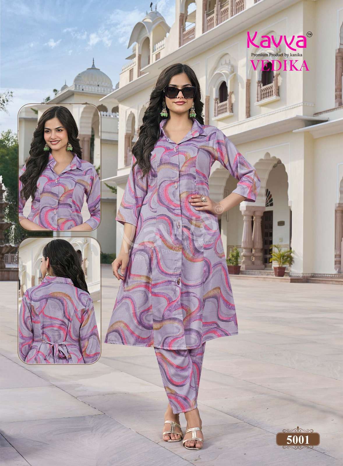 KAVYA VEDIKA VOL 5 CAPSULE FOIL PRINT A LINE STYLE KURTI WITH BOTTOM PAIR 