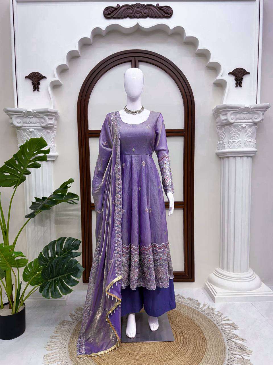 KD 1199 SILK GORGEOUS PARTY WEAR LOOK DESIGNER ANARKALI GOWN STYLE SUIT