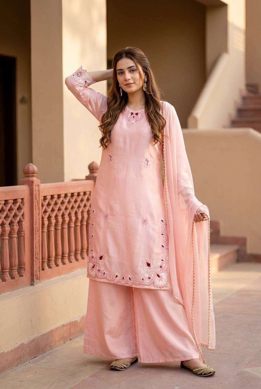 KF 1724 HEAVY EMBROIDERY THREAD WORK 3 PIS SUIT SET