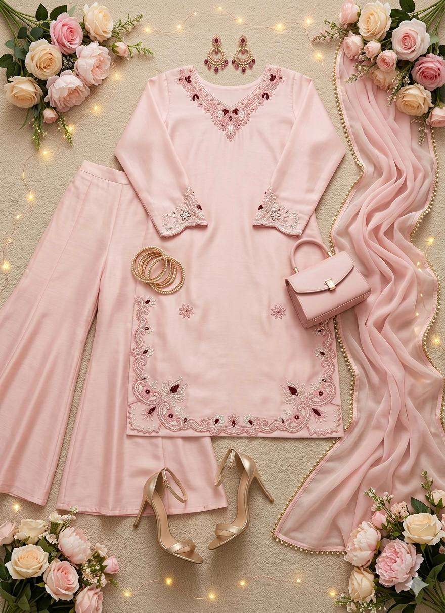 KF 1724 HEAVY EMBROIDERY THREAD WORK 3 PIS SUIT SET