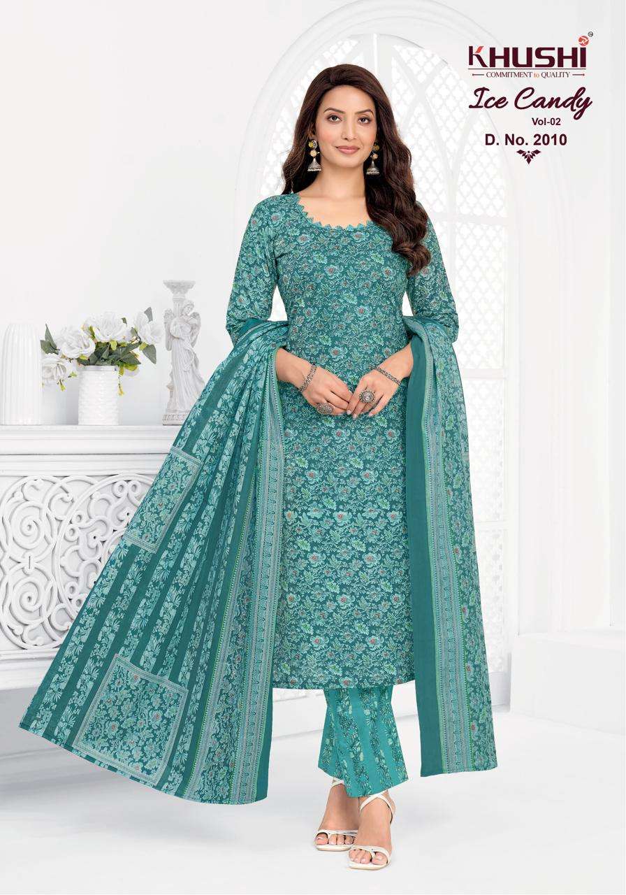 KHUSHI ICE CANDY VOL 2 COTTON PRINTED LADIES UNSTITCH DRESS MATERIAL 