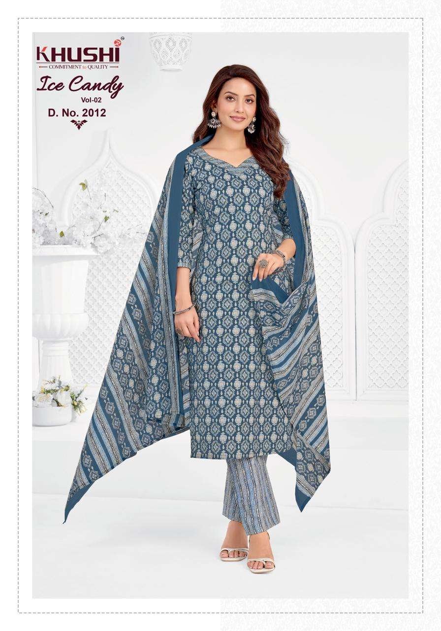 KHUSHI ICE CANDY VOL 2 COTTON PRINTED LADIES UNSTITCH DRESS MATERIAL 