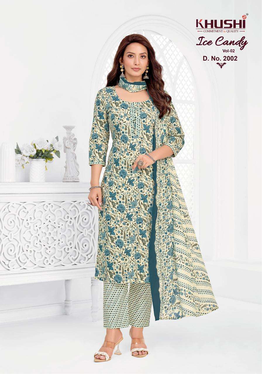 KHUSHI ICE CANDY VOL 2 COTTON PRINTED LADIES UNSTITCH DRESS MATERIAL 