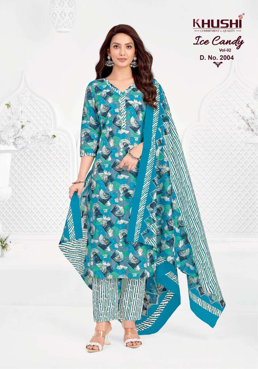 KHUSHI ICE CANDY VOL 2 COTTON PRINTED LADIES UNSTITCH DRESS MATERIAL 