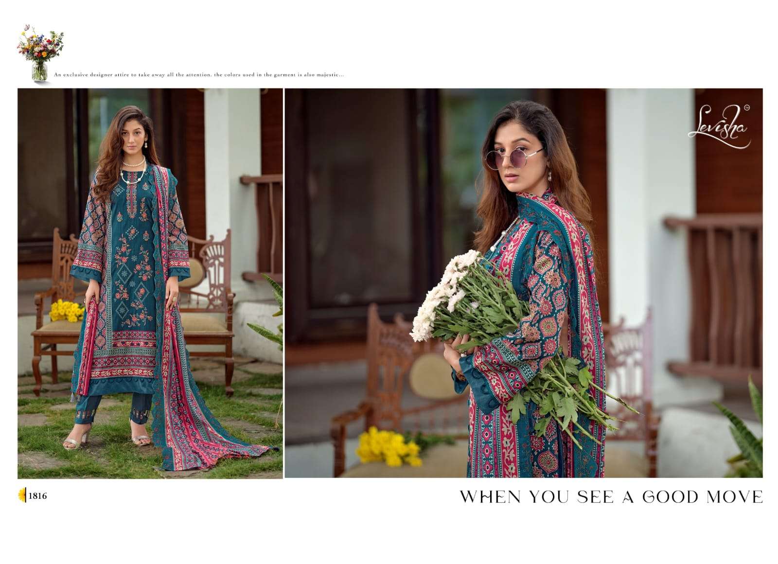 LEVISHA MADHUBALA VOL 18 LAWN COTTON DIGITAL PRINT WITH FANCY WORK SUIT