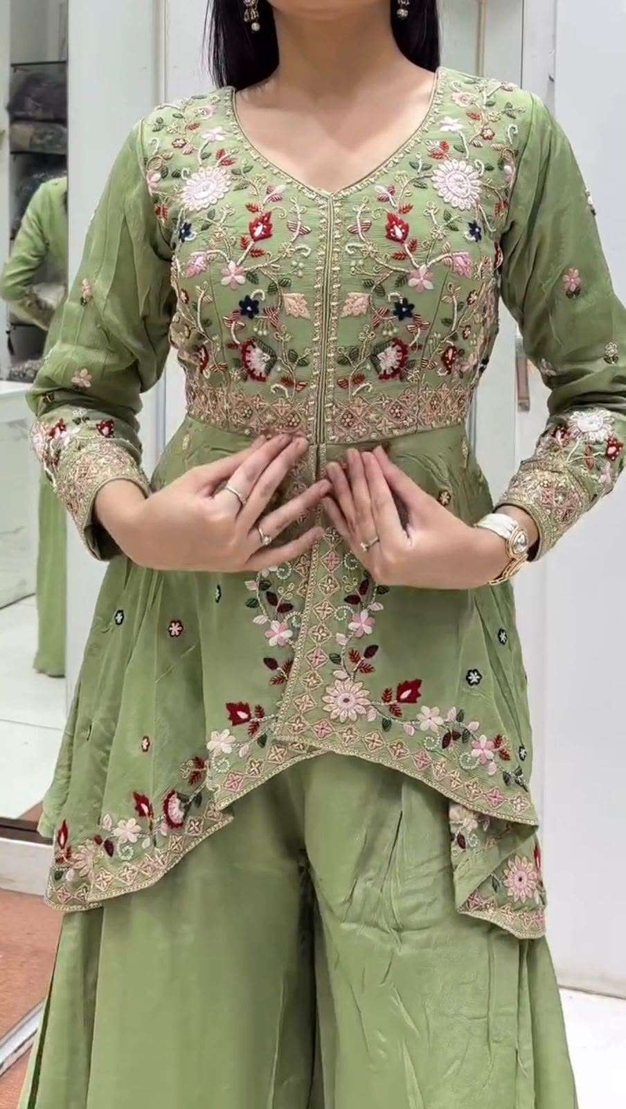 LG 2051 SILK WITH SEQUENCE EMBROIDERED DESIGNER PARTY WEAR LADIES DRESS