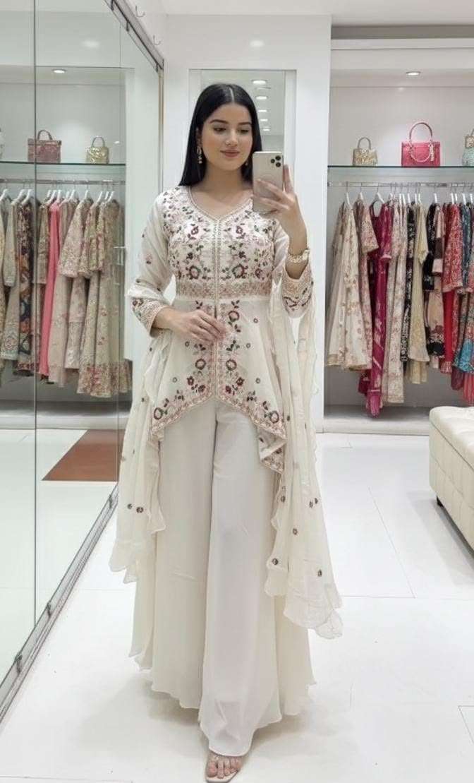LG 2051 SILK WITH SEQUENCE EMBROIDERED DESIGNER PARTY WEAR LADIES DRESS