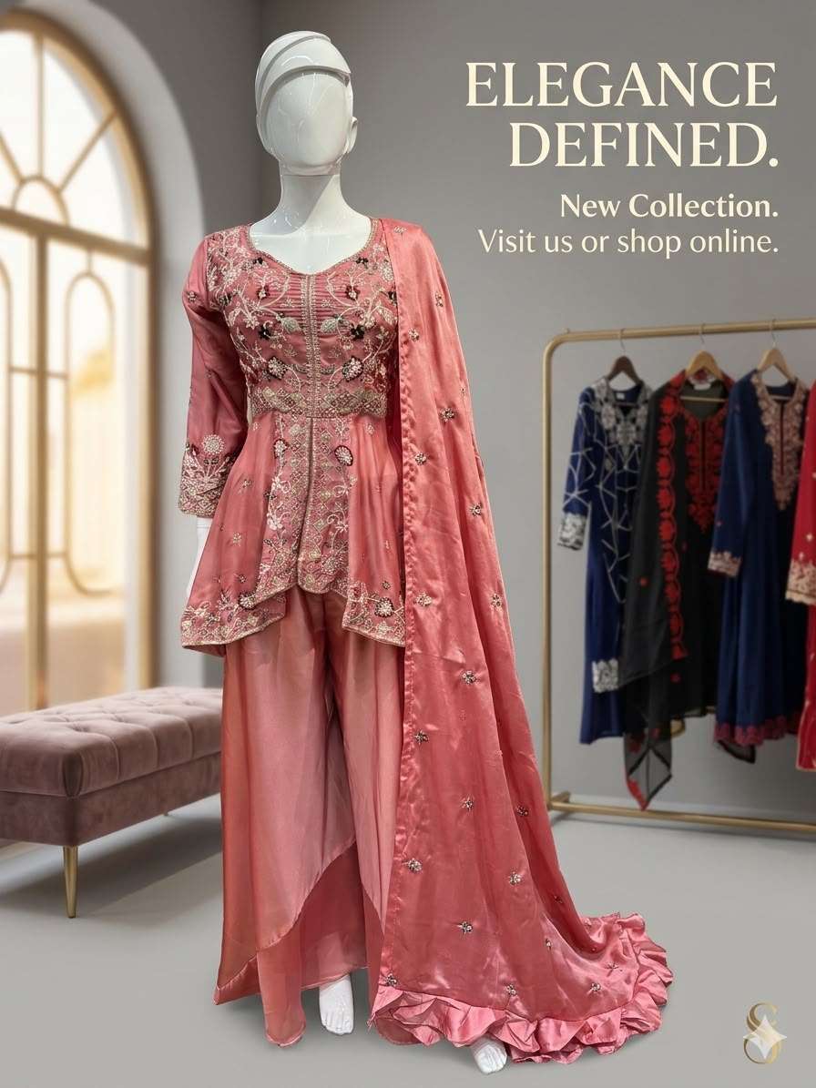 LG 2051 SILK WITH SEQUENCE EMBROIDERED DESIGNER PARTY WEAR LADIES DRESS