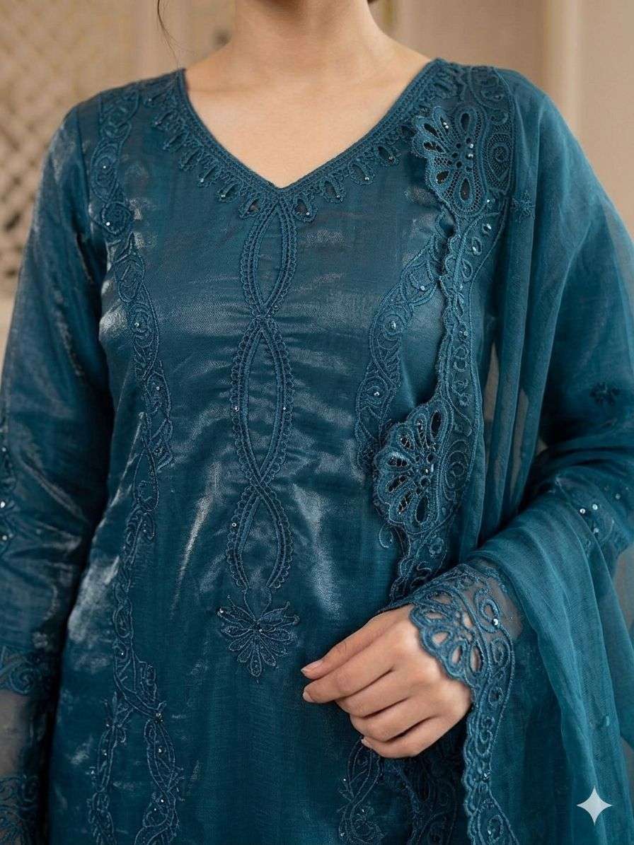 LG 2095 SILK BEAUTIFUL DESIGNER LOOK PARTY WEAR LADIES SUIT