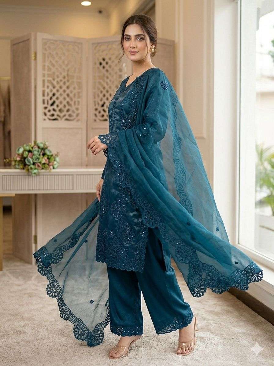 LG 2095 SILK BEAUTIFUL DESIGNER LOOK PARTY WEAR LADIES SUIT