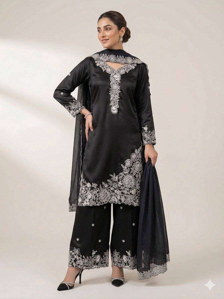 LG 2097 CREPE SEQUENCE EMBROIDERY DESIGNER WORK PAKISTANI STYLE LADIES SUIT