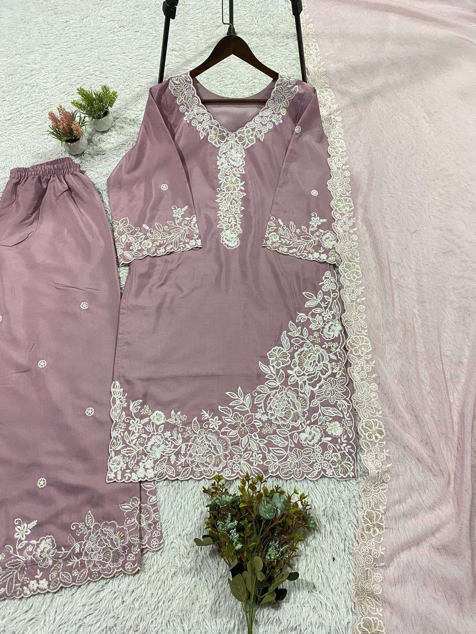LG 2097 CREPE SEQUENCE EMBROIDERY DESIGNER WORK PAKISTANI STYLE LADIES SUIT