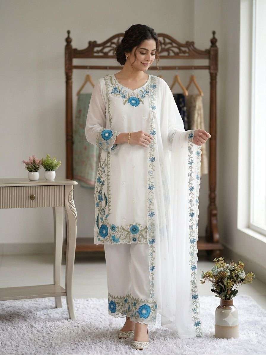 LG 2105 GEORGETTE BEAUTIFUL DESIGNER LOOK PARTY WEAR LADIES SUIT