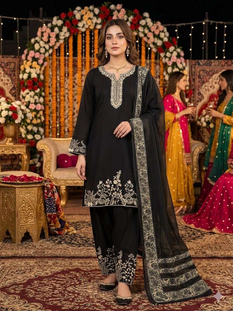 LG 2107 RAYON FANCY EMBROIDERY WORK LADIES PAKISTANI STYLE SUIT 