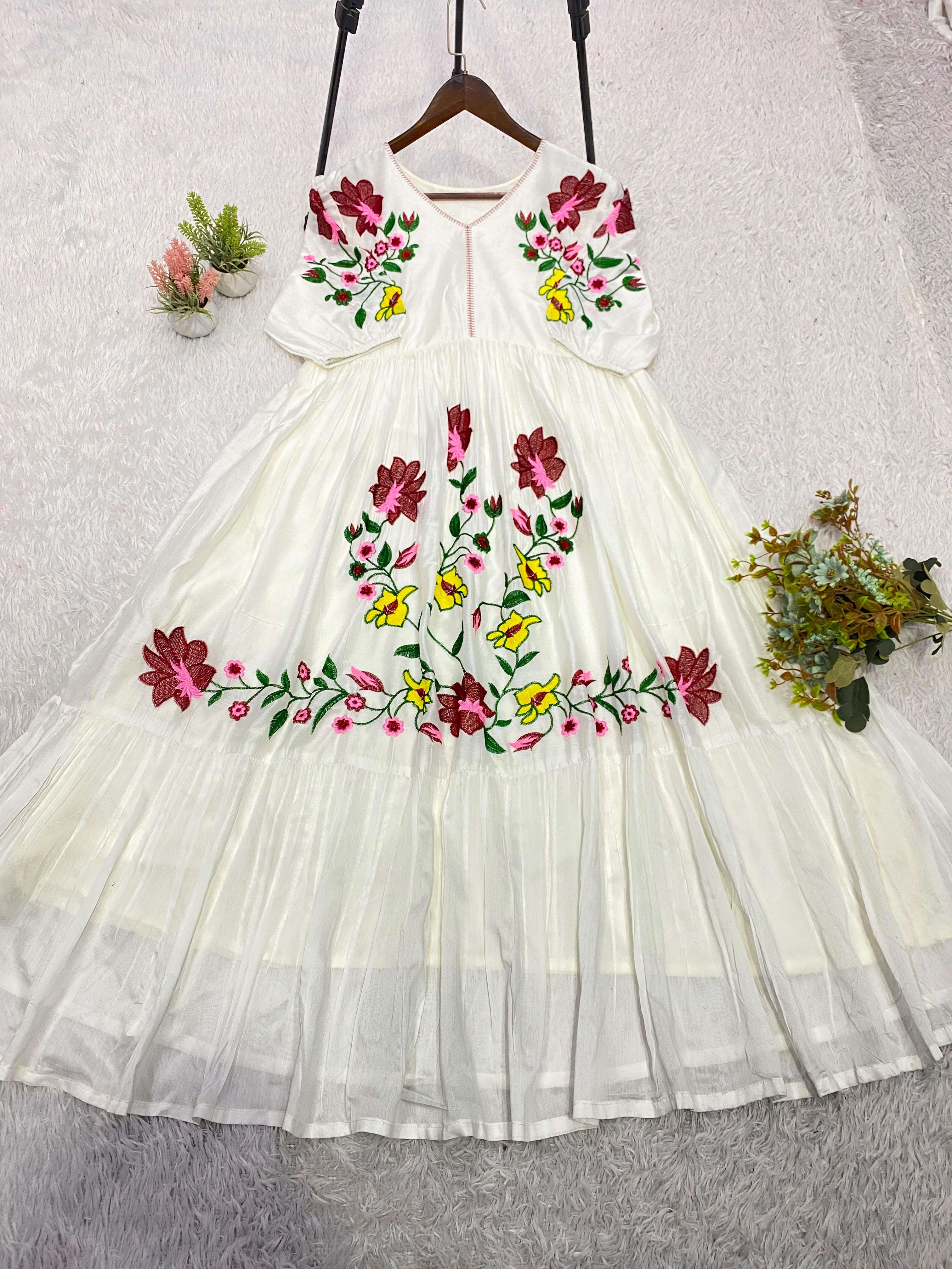 LG 2109 RAYON PREETY LOOK DESIGNER LADIES MAXI GOWN COLLECTION 