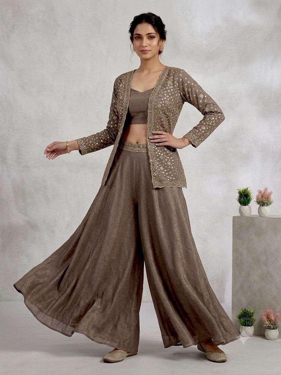 LG 2112 CHINON BEAUTIFUL DESIGNER LOOK PARTY WEAR LADIES INDO WESTERN STYLE DRESS 