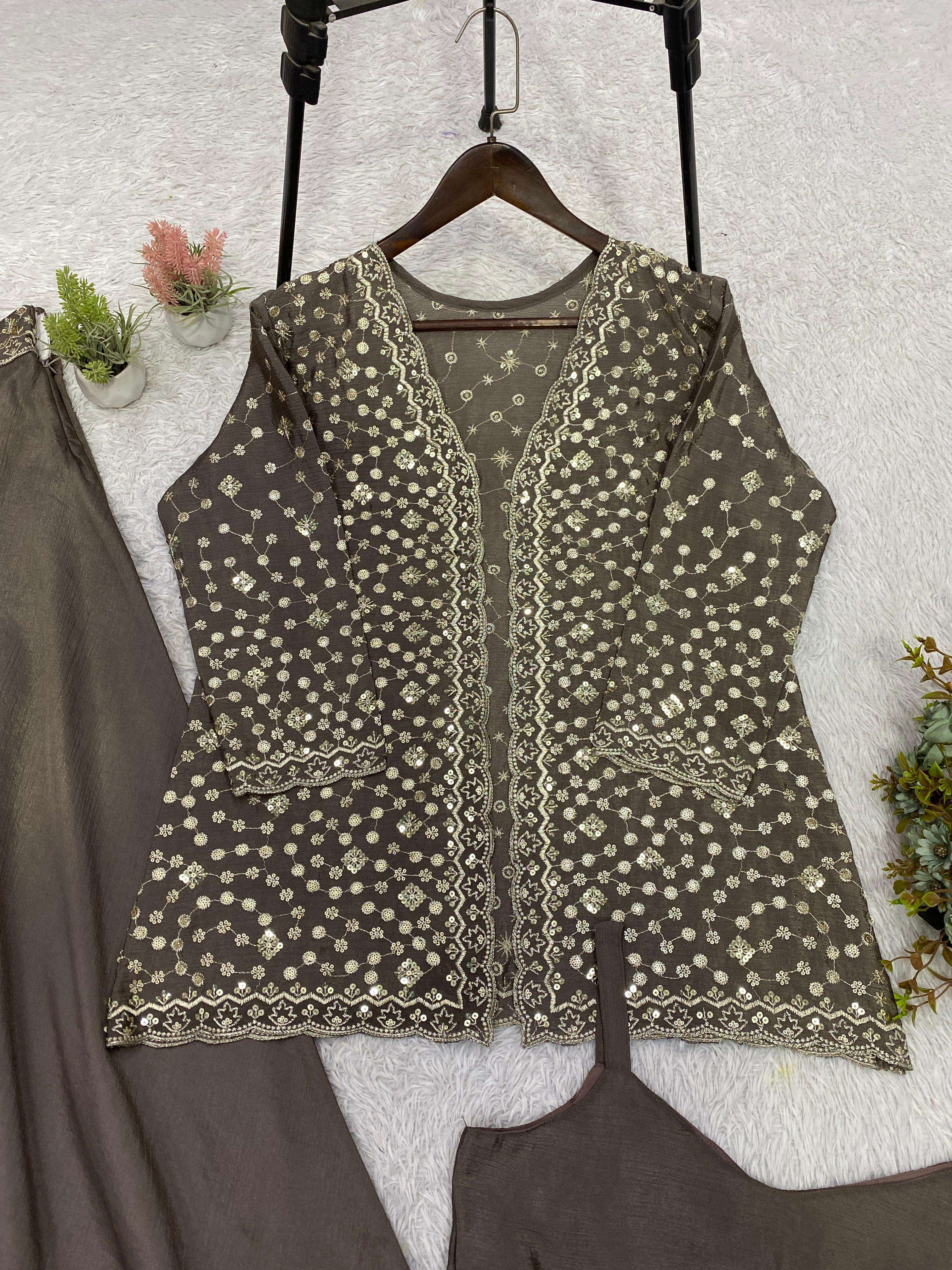 LG 2112 CHINON BEAUTIFUL DESIGNER LOOK PARTY WEAR LADIES INDO WESTERN STYLE DRESS 