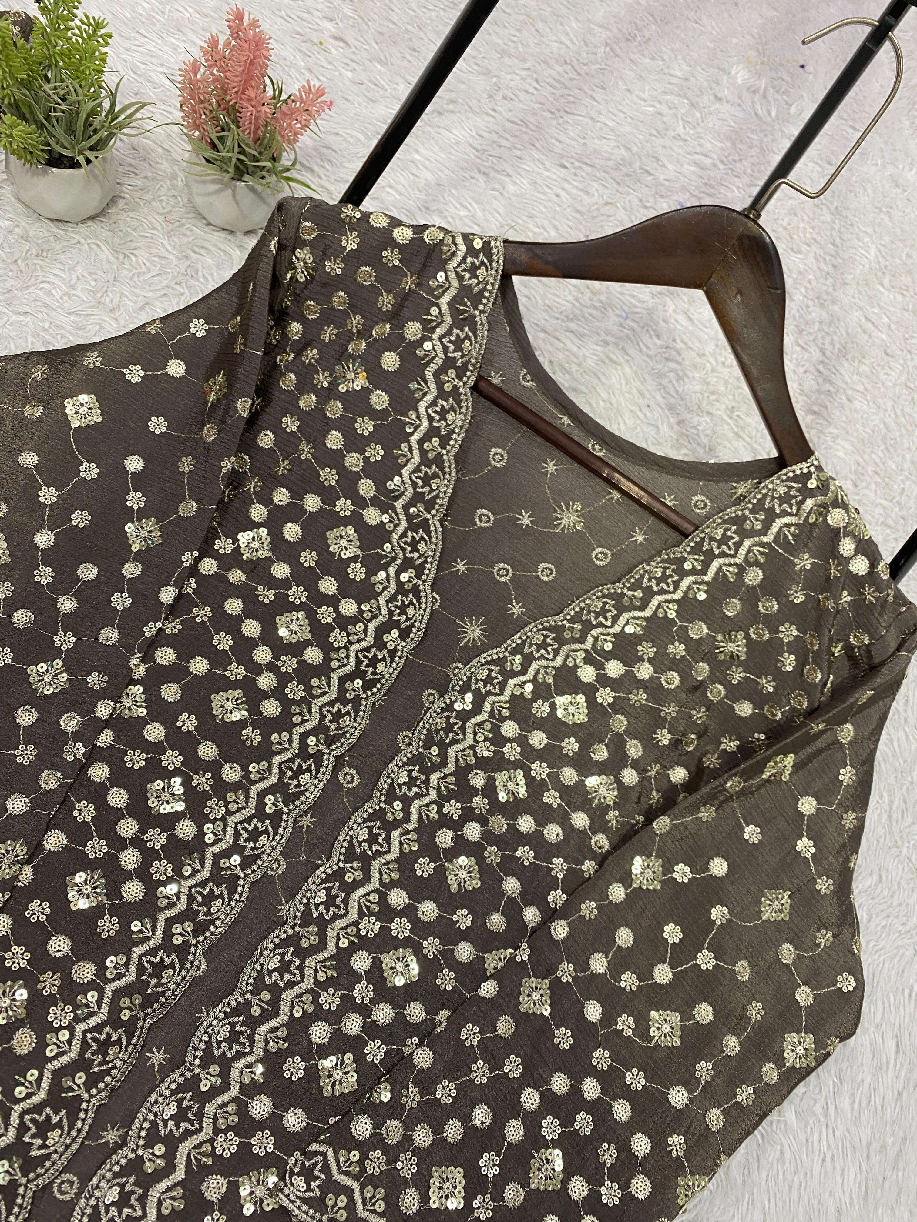 LG 2112 CHINON BEAUTIFUL DESIGNER LOOK PARTY WEAR LADIES INDO WESTERN STYLE DRESS 
