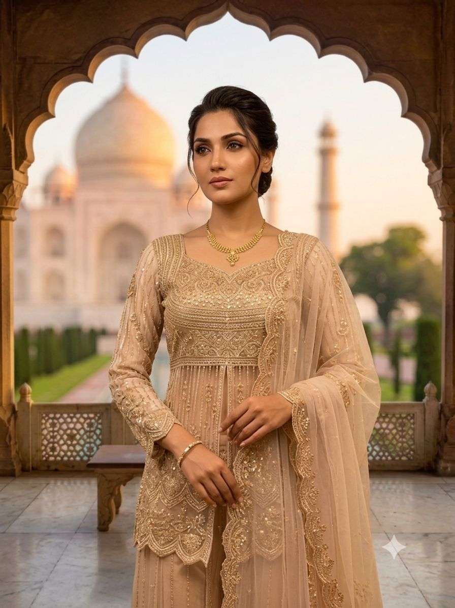 LG 2114 BUTTERFLY NET BEAUTIFUL DESIGNER LOOK PARTY WEAR LADIES SUIT