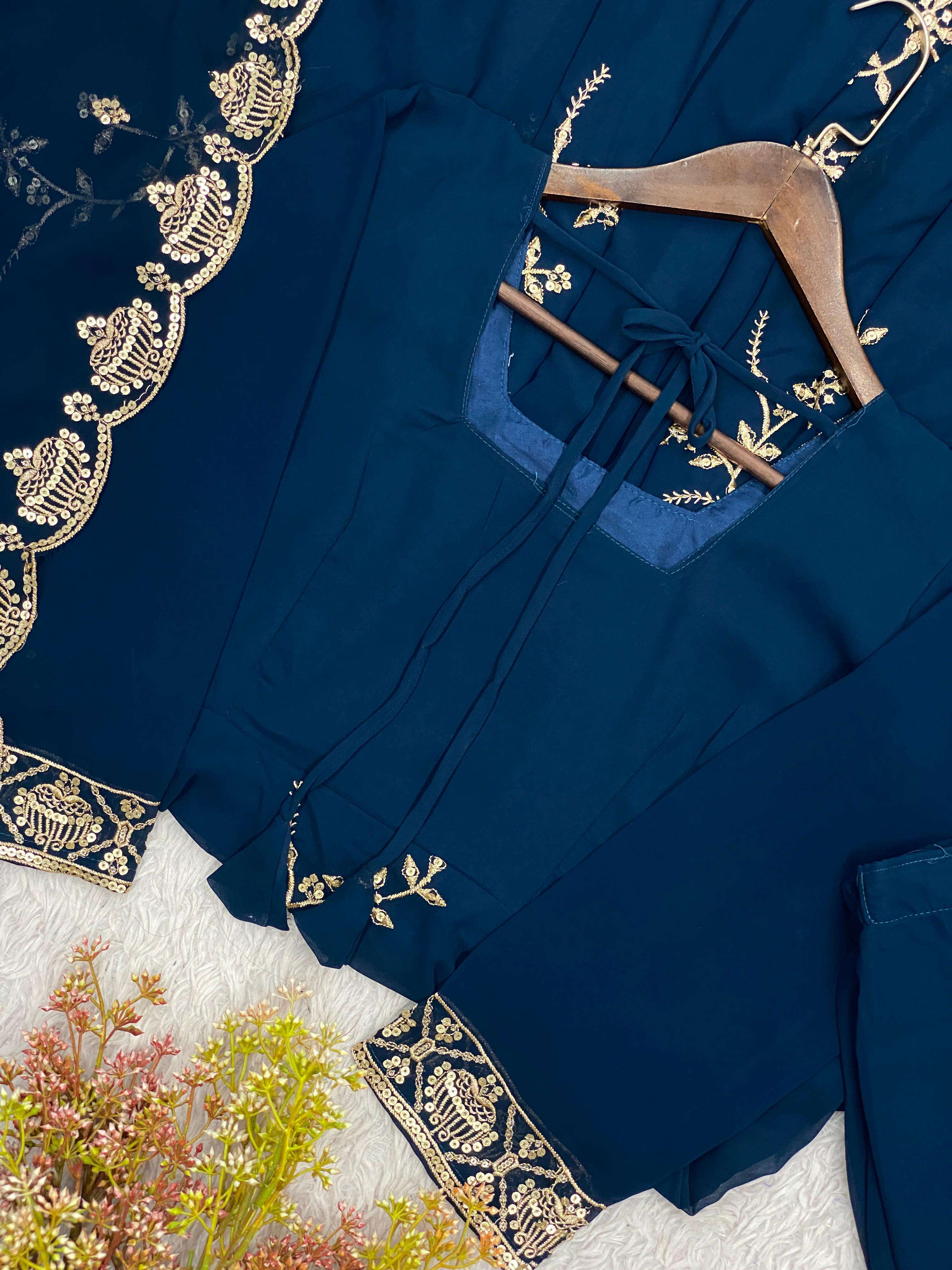 LM 13 GEORGETTE BEAUTIFUL PARTY WEAR LOOK DESIGNER LADIES SUIT