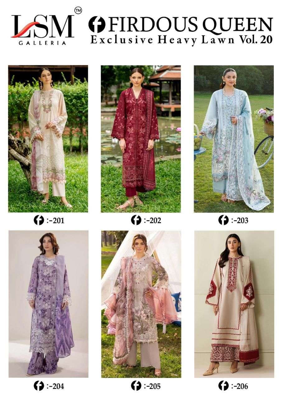 LSM GALLERIA FIRDOUS QUEEN LAWN VOL 20 LAWN COTTON DIGITAL PRINTS SALWAR SUIT