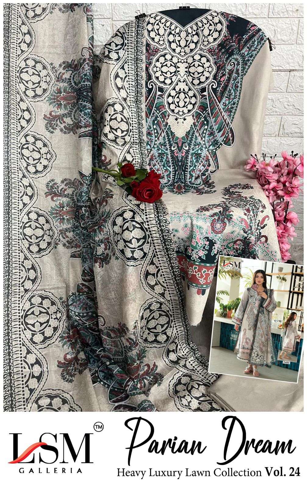 LSM GALLERIA PARIAN DREAM HEAVY LUXURY LAWN COLLECTION VOL 24