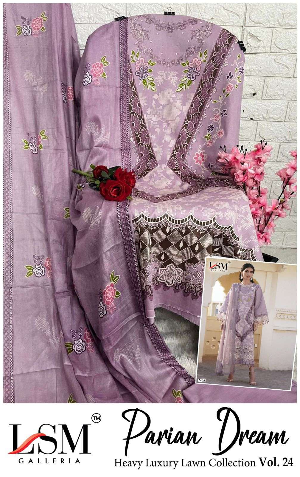 LSM GALLERIA PARIAN DREAM HEAVY LUXURY LAWN COLLECTION VOL 24
