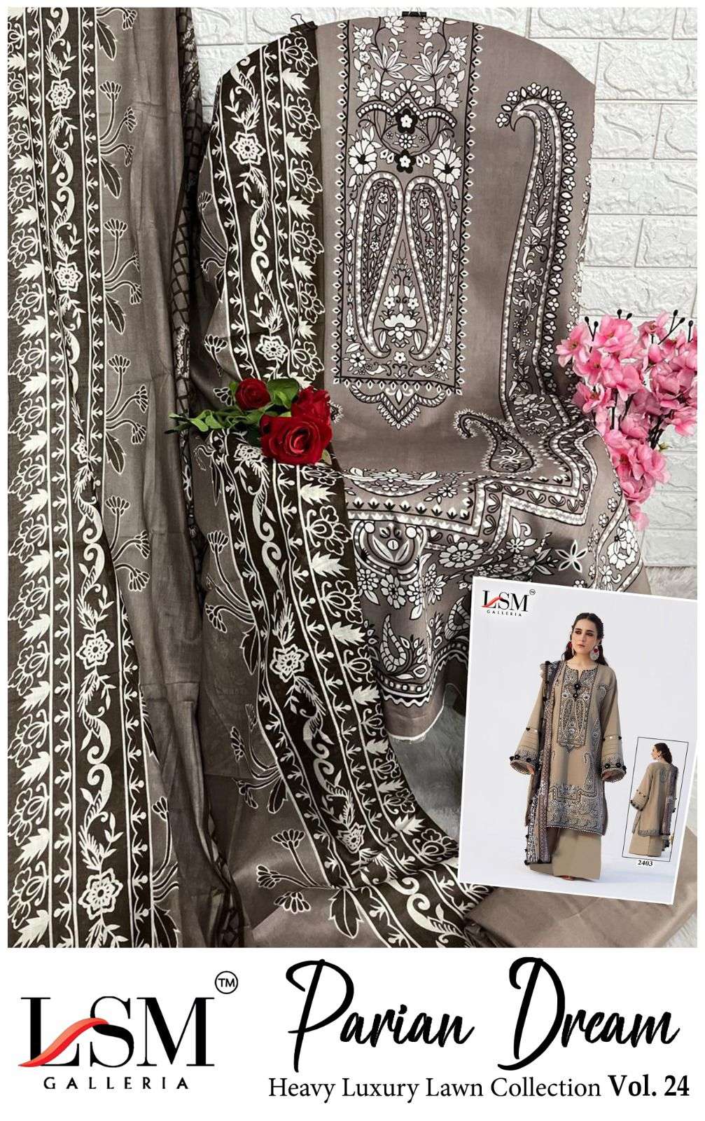 LSM GALLERIA PARIAN DREAM HEAVY LUXURY LAWN COLLECTION VOL 24