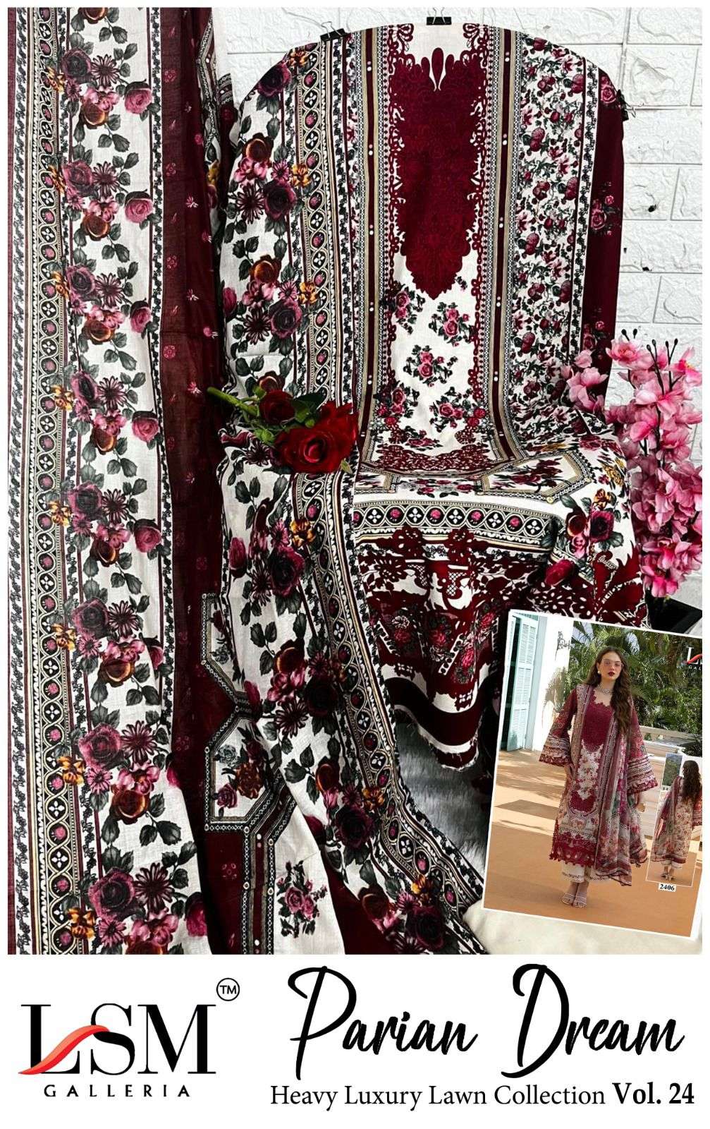 LSM GALLERIA PARIAN DREAM HEAVY LUXURY LAWN COLLECTION VOL 24