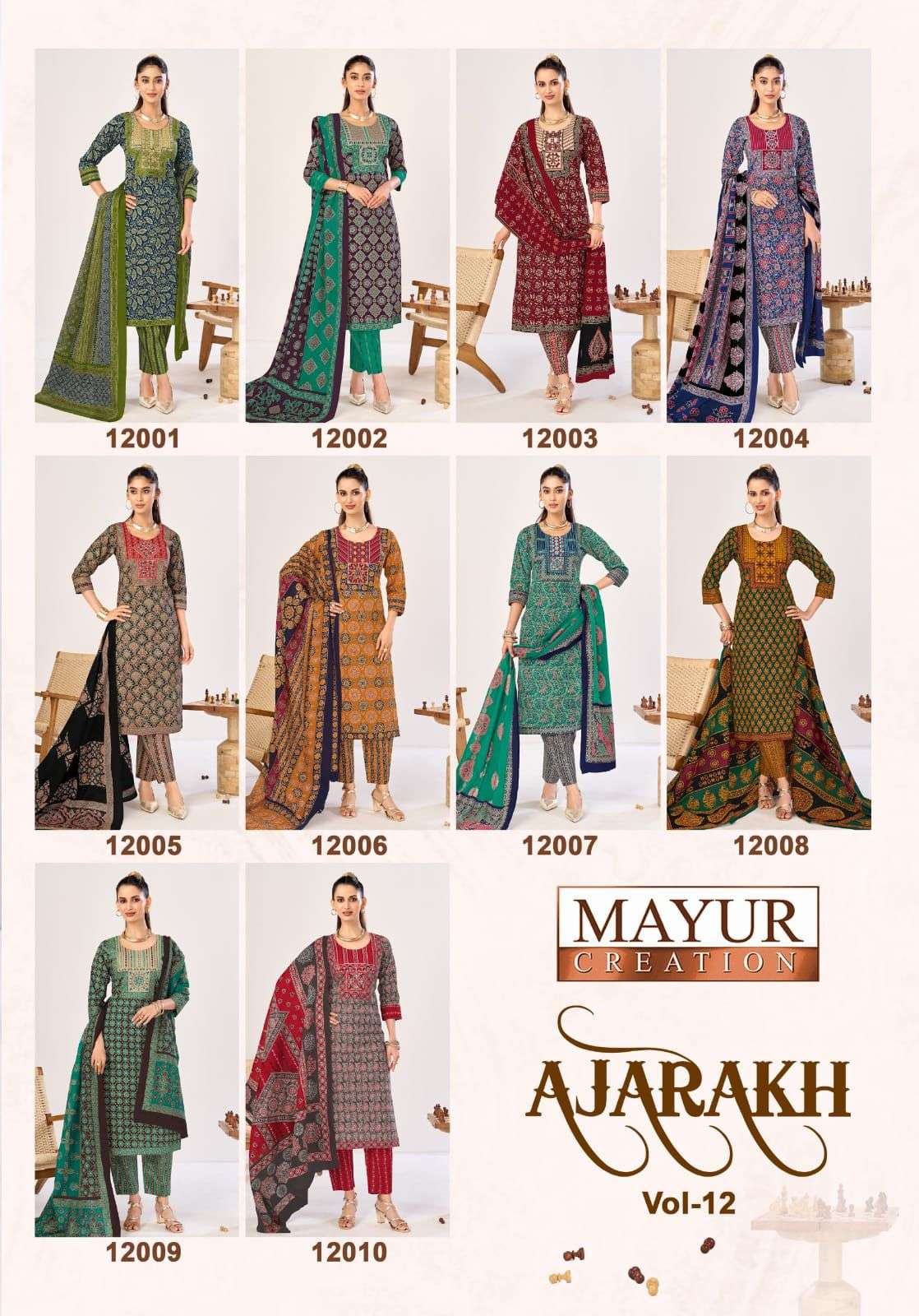 MAYUR CREATION AJARAKH VOL 12 READY MADE COLLECTION 