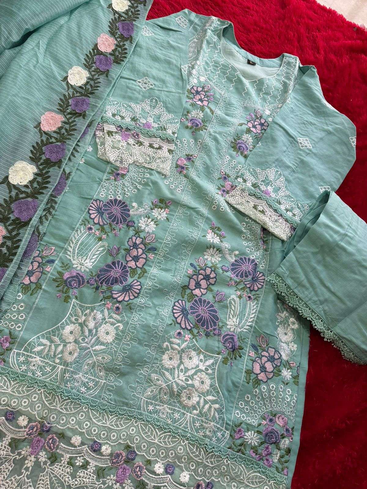 MEHBOOB  TEX OMBRE NX VOL 12 COTTON WITH HEAVY EMBROIDERY DESIGNER WORK SUIT