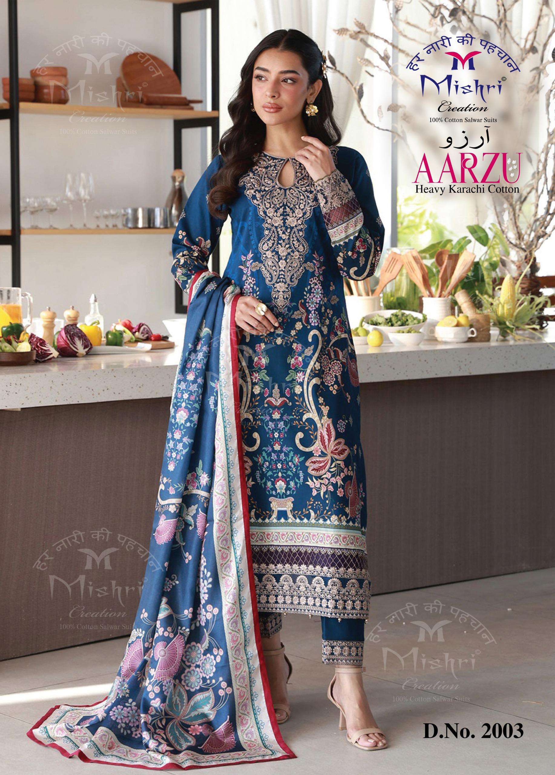 MISHRI CREATION AARZU VOL 2 COTTON DIGITAL KARACHI PRINTS SALWAR SUIT