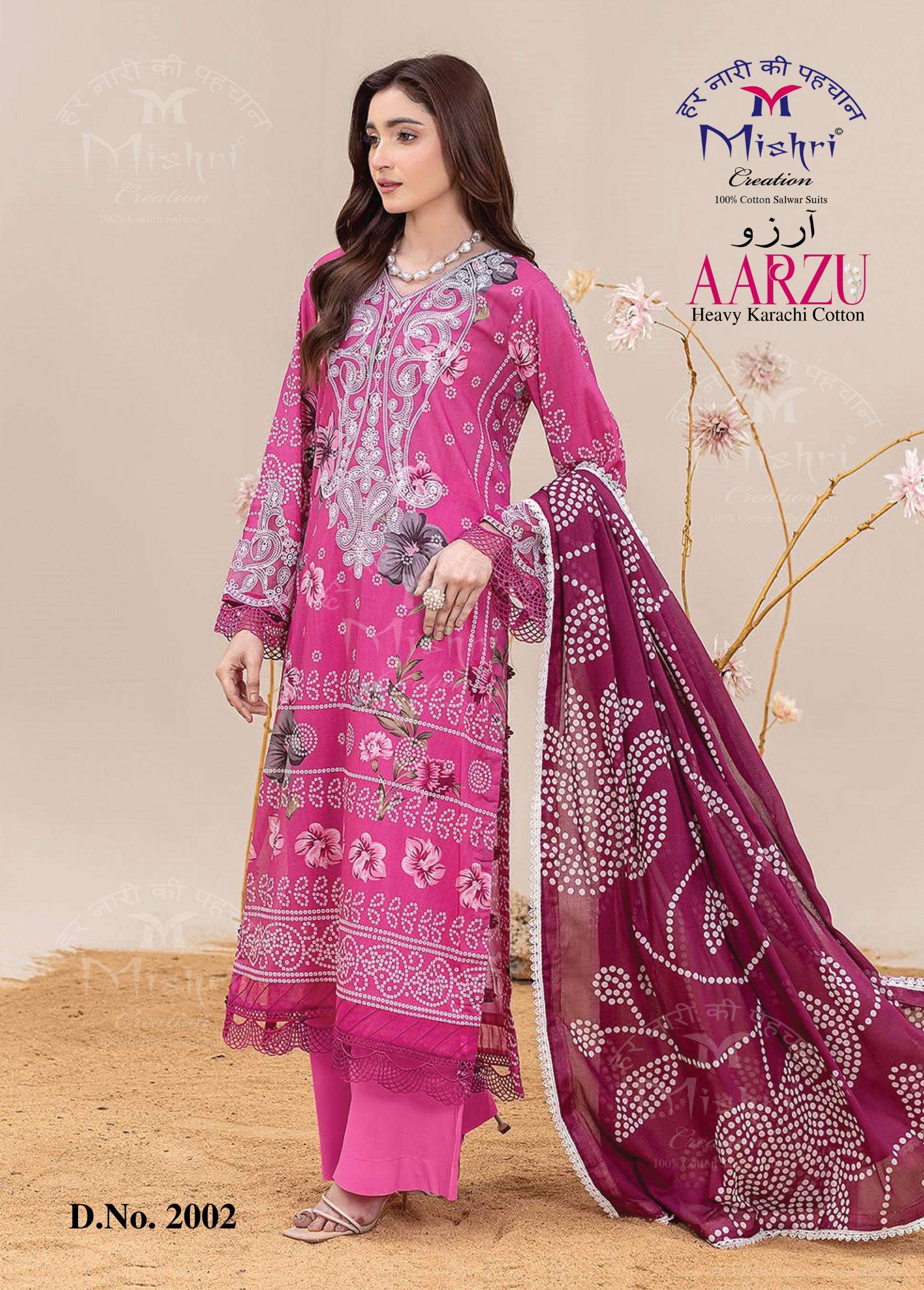 MISHRI CREATION AARZU VOL 2 COTTON DIGITAL KARACHI PRINTS SALWAR SUIT