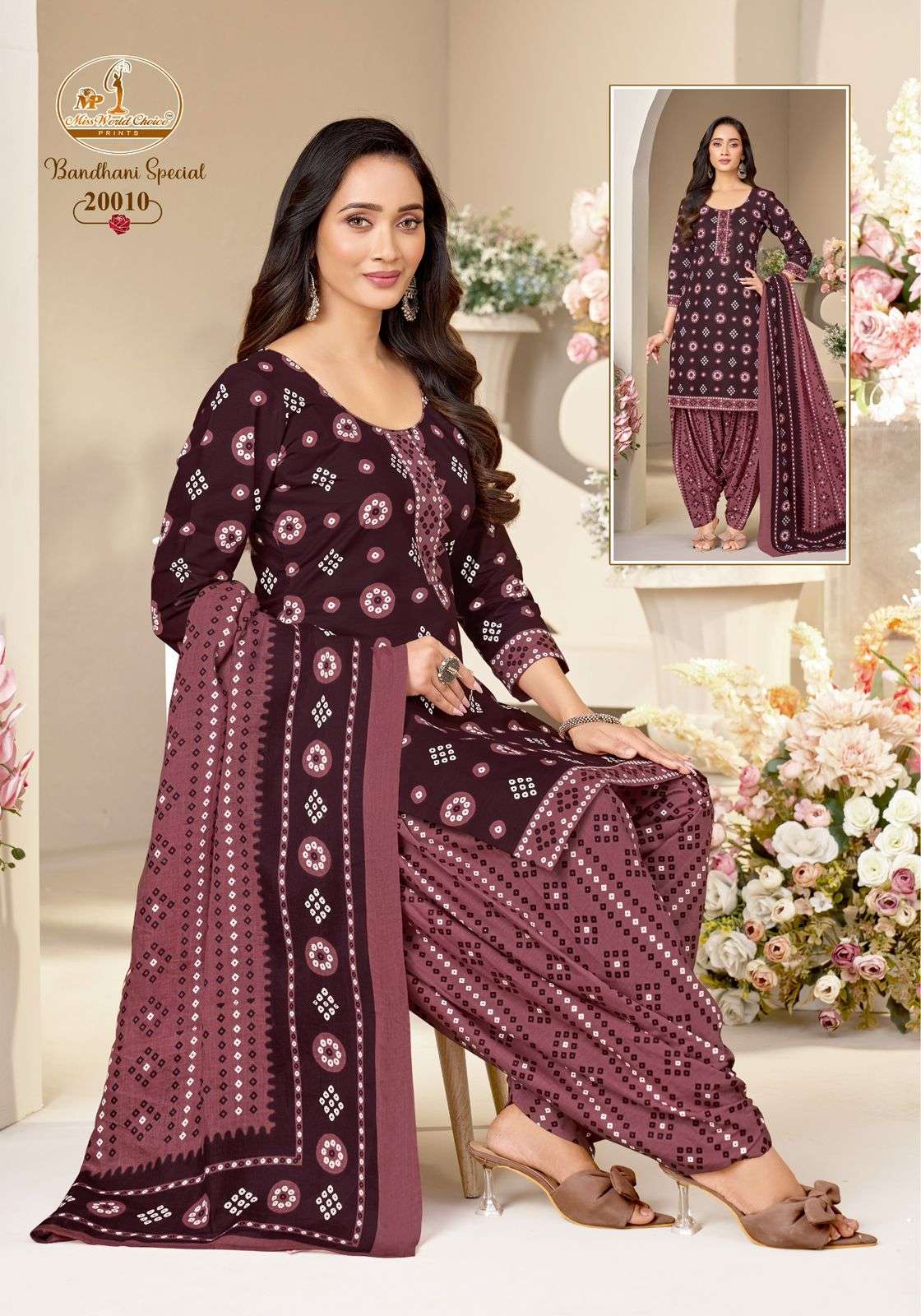 MISS WORLD CHOICE BANDHNI SPECIAL VOL 20 COTTON PRINTED READY MADE PATIYALA SUIT