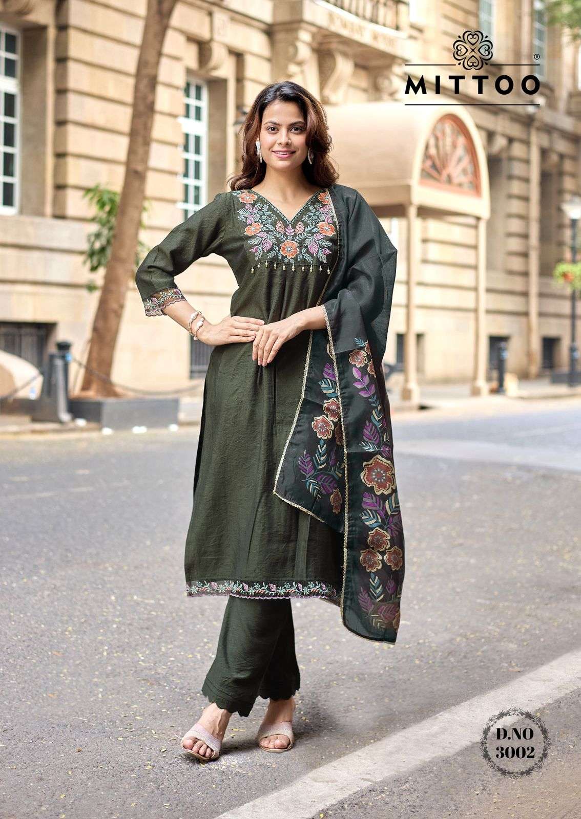 MITTOO AARZOO VISCOSE SILK PREETY LOOK DESIGNER LADIES 3PCS SET COLLECTION 