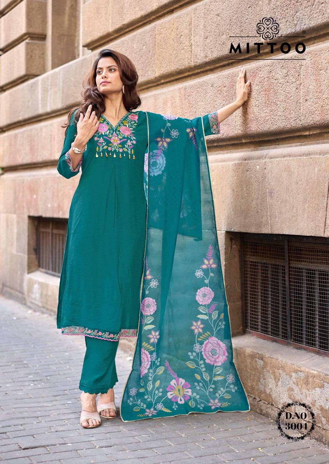 MITTOO AARZOO VISCOSE SILK PREETY LOOK DESIGNER LADIES 3PCS SET COLLECTION 