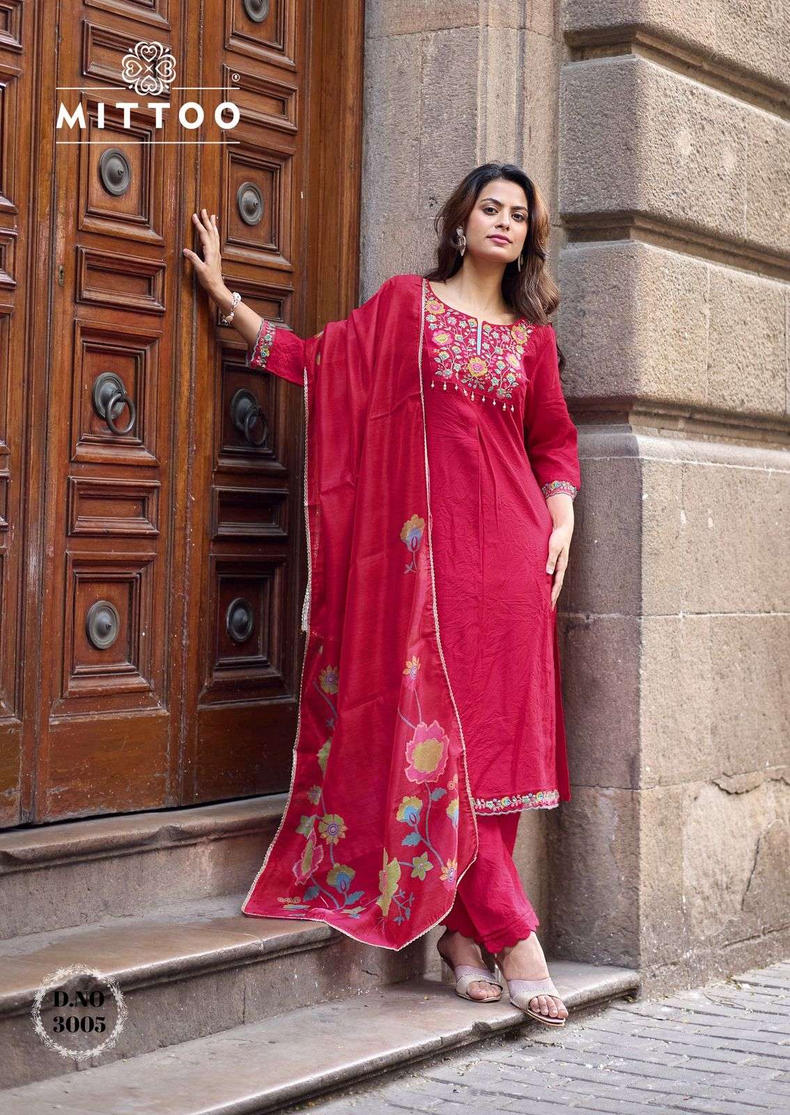 MITTOO AARZOO VISCOSE SILK PREETY LOOK DESIGNER LADIES 3PCS SET COLLECTION 