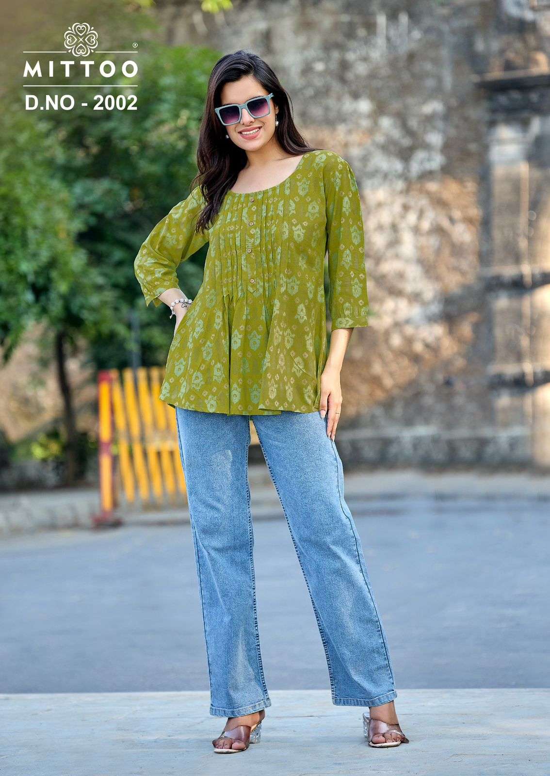 MITTOO CRISPY RAYON PRINT FANCY WEAR LADIES TOP